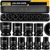 SADA HLBOKÝCH PRÍKLEPOVÝCH NÁSTAVCOV 10-24 MM JCB Z OCELE CR-MO 10 PRVKOV 1/2