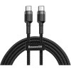 Baseus Cafule kábel USB-C PD 2.0 60W (20V/3A) 2m šedý/čierny CATKLF-HG1