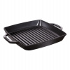 STAUB Grilovacia panvica s dvoma rukoväťami 28x28 čierna