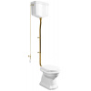 Kerasan RETRO WC misa s nádržkou, spodný odpad, biela-bronz WCSET17-RETRO-SO
