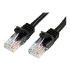 StarTech.com 1m Black Cat5e / Cat 5 Snagless Patch Cable - Patch kabel - RJ-45 (M) do RJ-45 (M) - 1 m - UTP - CAT 5e - provedení bez hrbolku - cerná