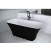 BESCO Voľne stojaca vaňa ASSOS S-LINE čierna/biela Rozmer vane - 160 × 70 cm VANASSL16BW