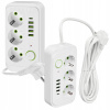 Predlžovací Kábel biely, 3 zásuvky s uzemnením a vypínačom, kábel 3m, 5xUSB