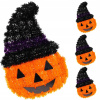 DEKORATÍVNA FIGURKA TEKVICA 35 CM HALLOWEEN FIALOVÝ PÁSIK