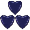 FLEXMETAL Balón fóliový – srdce, fialové, valentín/svadba, 45 cm, 3 ks 8595596328772