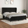 vidaXL Posteľný rám boxspring s matracom čierny 160x200 cm zamat - Čierna - 67245-22033