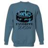 Mikina bez kapucne Unisex s potlačou Hockey is my favorite season pánské Letecká modrá XS
