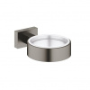 Grohe Essentials Držiak na sklo/mydlo Cube, tvrdý grafit, kartáčovaný 40508AL1