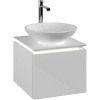 VILLEROY & BOCH Legato závesná skrinka pod umývadlo na dosku (umývadlo v strede), 1 zásuvka, s LED osvetlením, 450 x 500 x 380 mm, Glossy White, B565L0DH