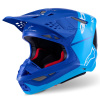 přilba SUPERTECH S-M10 FLOOD, ALPINESTARS (modrá perleť/světle modrá/černá/carbon/matná/lesklá) 2026 L (obvod 59 - 60 cm)