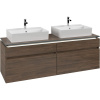 VILLEROY & BOCH Legato závesná skrinka pod dve umývadlá na dosku, 4 zásuvky, s LED osvetlením, 1600 x 500 x 550 mm, Arizona Oak, B677L0VH