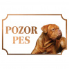 Bordeauxská doga - Kovová tabuľka POZOR PES