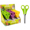 EASY Kids Školské nožnice s mierkou 13 cm, 30 ks v balení, žlto-zelené-fialové