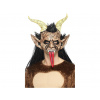 Maska s vlasy Čert Krampus s rohy a jazykem