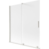 Mexen Velar dvojdielna posuvná vaňová zábrana 150 x 150 cm, matný nikel - 896-150-000-31-97