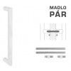 MP KOVANIE FT - MADLO K02 Ø 25 mm UN Povrch: Biela matná, Prevedenie: pár, Dĺžka: Dĺžka 225 mm / Rozteč 200 mm