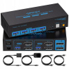 Prepínač KVM DisplayPort 2xPC pre 2 monitory 4K120Hz 8K60Hz USB3.0