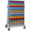 RUDETA s.r.o. Mobilný obojstranný regál 1600x980x615 mm, 176 boxov