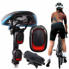 ALARM ZADNÁ LAMPA PRE BICYKEL SVETLO ZLIATINY HLASNÝ ZVONČEK batéria 4 režimy