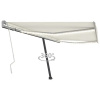 VidaXL Ručne zaťahovacia markíza s LED, 450 x 350 cm, krémová