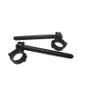 ACCOSSATO Aluminium-forged clip-ons ACCOSSATO with metal clamp composed of 2 half-rings 10 degrees inclination, black