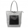 MiaMore 01-060 sivá dámska kožená kabelka 39 x 37 x 13 cm