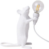 Seletti Stolová lampa MOUSE STANDING 14,5 cm, USB zásuvka, biela