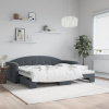 vidaXL Denná posteľ s rozkladacou posteľou tmavosivá 90x200 cm zamat - Sivá - 227275-237359