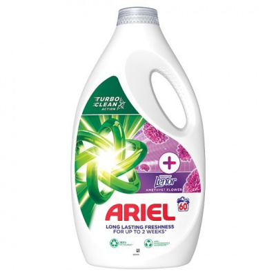 Ariel +Touch Of Lenor Amethyst Flower Tekutý Prací Prostriedok 3l, 60 praní
