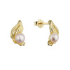 Pozlátené náušnice s riečnou perličkou 21121.1