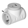 Rozbočovacia zásuvka ORNO OR-AE-13281/G s USB nabíjačkou, bielo-šedá