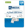 USB kľúč, 128GB, USB 3.2 Gen1+ USB-C, hliníkový kryt, MYMEDIA 