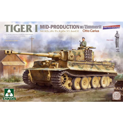 Tiger I Mid Production w/zimmerit + Otto Carius 1/16 (Sd.Kfz. 181 Pz.Kpfw. VI Ausf. E Otto Carius)