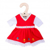 Bigjigs Toys Červené kvetinové šaty pre bábiku 34 cm Bigjigs Toys Červené kvetinové šaty pre bábiku 34 cm