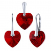 Silvego Strieborná súprava Srdce Siam AB so Swarovski® Crystals LSW006S