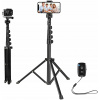 STATYW TRIPOD PALICA DIAĽKOVÝ OVLÁDAČ DRŽIAK NA TELEFÓN ČIERNY