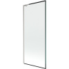 Mexen Next L, 1-krídlová vaňová zástena 80 x 150 cm, 6mm číre sklo-čierny vzor, 6mm číre sklo, profil brúsená oceľ, 895-080-000-03-70-97