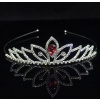 Naishide Jewelry Slávnostná korunka do vlasov Crystal - strieborná/červená