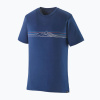 Pánske tričko Patagonia Cap Cool Merino Blend Graphic Shirt strata stripe / clement blue