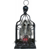 Dekorácia Kostra Sovy v klietke s efektmi 33cm
