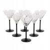 Poháre na martini Altom Design ONYX bezfarebné, čierne 260 ml 6 ks