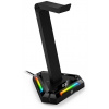 GENIUS Stojan na sluchátka GX-UH100/ RGB/ USB hub (2x USB, 2x USB-C) 31250017400