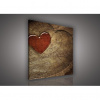 Obraz na plátne štvorec - OB1851 - Drevené srdce 80cm x 80cm - O2