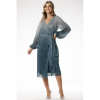 Dámske zavinovacie ombre šaty zelenej farby, A662 XL