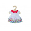Bigjigs Toys Biele kvetinové šaty s červeným golierom pre bábiku 34 cm BJD543