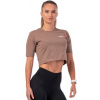 Nebbia Dámske tričko Crop Top Minimalist Logo Brown