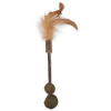 Hračka MAGIC CAT Natural Fun drievko s prírodnými pierkami a zelenými guľami 18cm