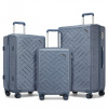 Sada kufrov Supercase 3 ks - geometrický vzor ABS+PC - 31/56/85 L - džínsová modrá