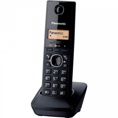 Panasonic KX-TG1711 bezdrôtový telefón DECT (záznam hovoru, telefónny zoznam 50 záznamov, podsvietený LCD displej, hodiny s funkciou budíka), čierna