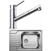 Set Blanco 05-C 25 (dřez Dinas XL 6 S Compact Kartáčovaný + baterie Kano-S Chrom)